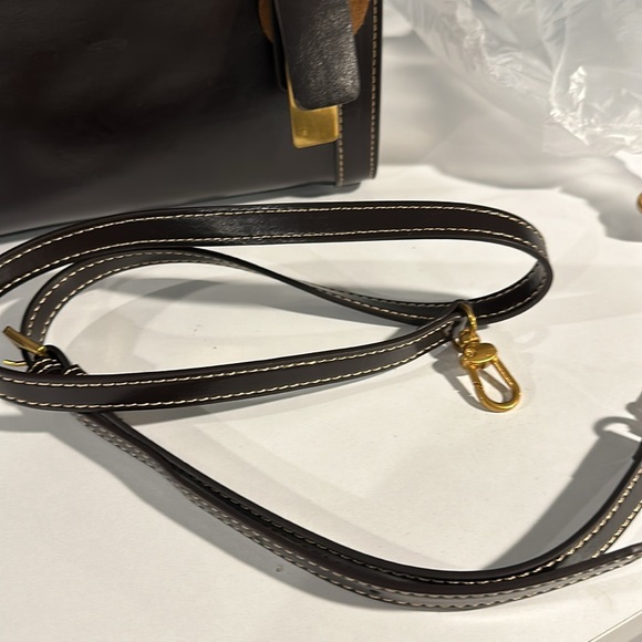 Chocolate and rust suede handbag, shoulder or handheld - Picture 7 of 10